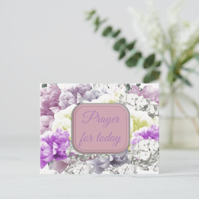Pray a Scripture for Today Floral Postcard (Standing Front)