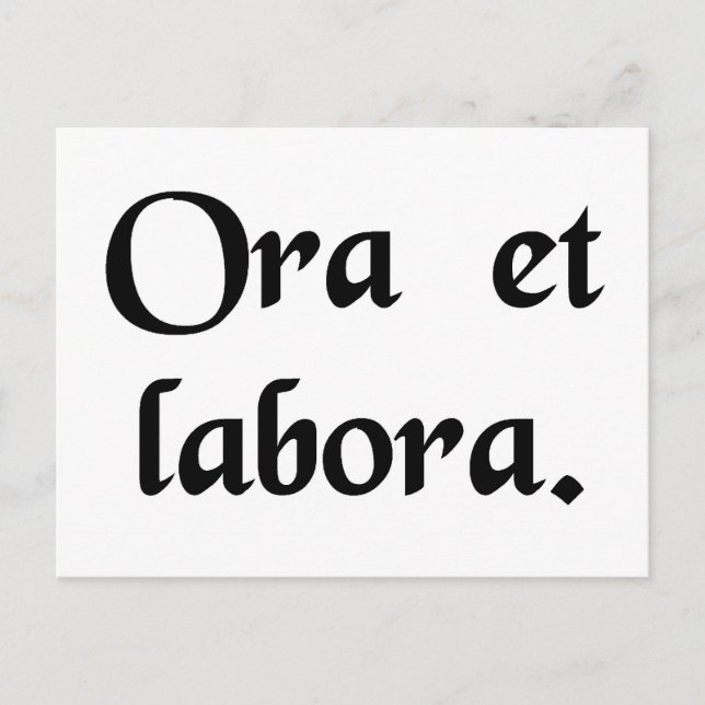 Pray and work. postcard (Front)