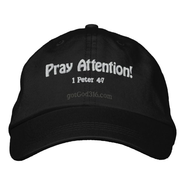 Pray Attention gotGod316.com Wool Embroidered Hat (Front)