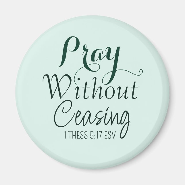 Pray Bible Verse Christian Prayer Light Green  Magnet (Front)