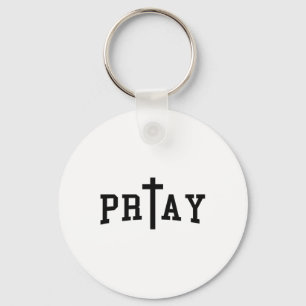 Pray Christian Cross Art Christian Quote Religous  Key Ring