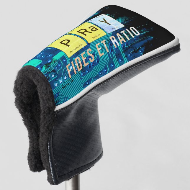 Pray—Fides et Ratio (Faith and Reason) Golf Head Cover (3/4 Front)