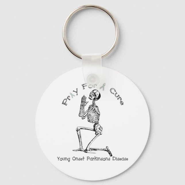 Pray For A Cure-Parkinson's Disease Key Ring (Front)