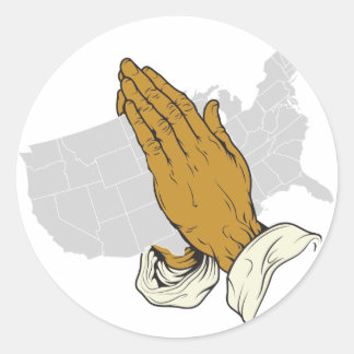 Pray For America Classic Round Sticker
