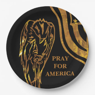 PRAY FOR AMERICA PAPER PLATE