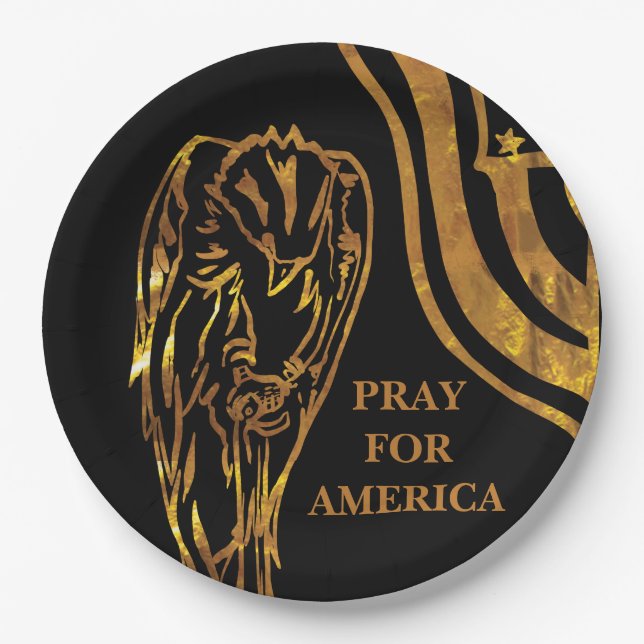 PRAY FOR AMERICA  PAPER PLATE (Front)