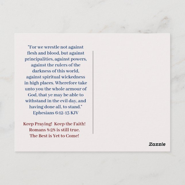 PRAY FOR AMERICA Post Card (Back)