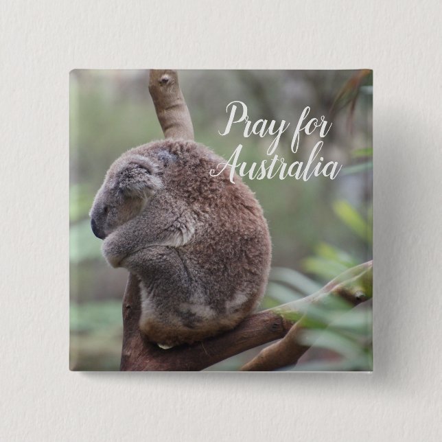 Pray for  Australia 15 Cm Square Badge (Front)