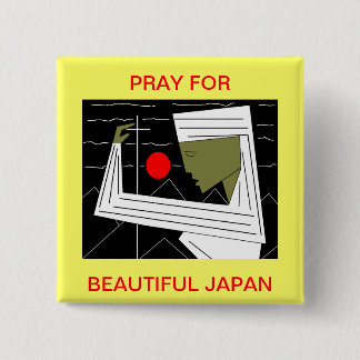 PRAY FOR BEAUTIFUL JAPAN 15 CM SQUARE BADGE