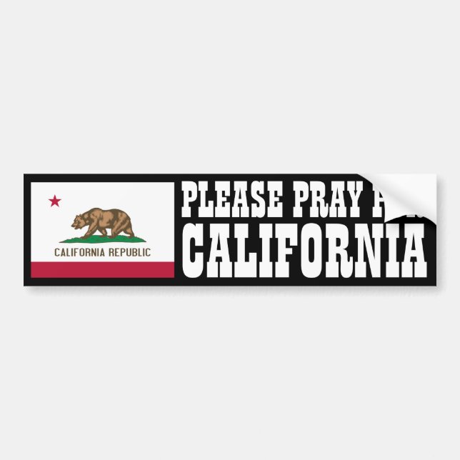 Pray for California Bumper Sticker (Front)