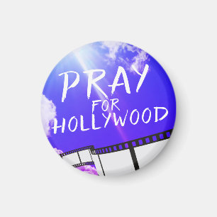 Pray for Hollywood in Sky Purple Magnet