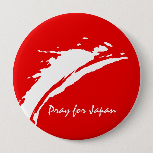 Pray for Japan 10 Cm Round Badge (Front)