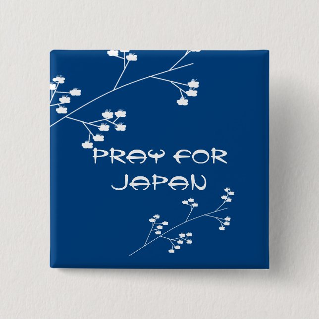 PRAY FOR JAPAN 15 CM SQUARE BADGE (Front)