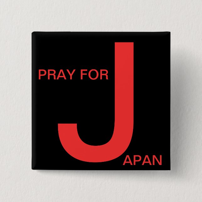 PRAY FOR JAPAN 15 CM SQUARE BADGE (Front)