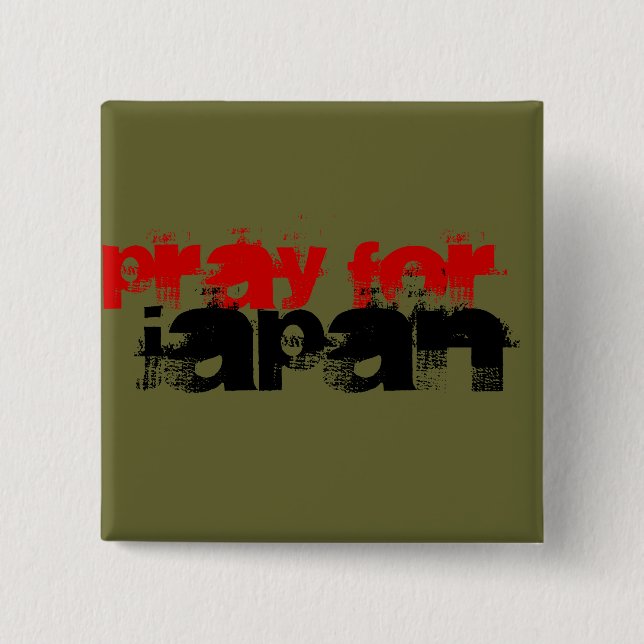 PRAY FOR JAPAN 15 CM SQUARE BADGE (Front)