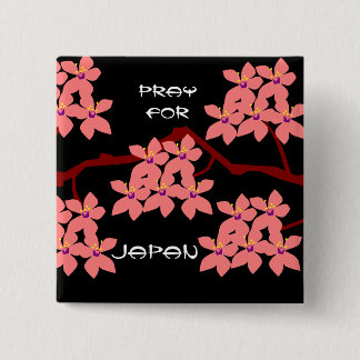 PRAY FOR JAPAN 15 CM SQUARE BADGE