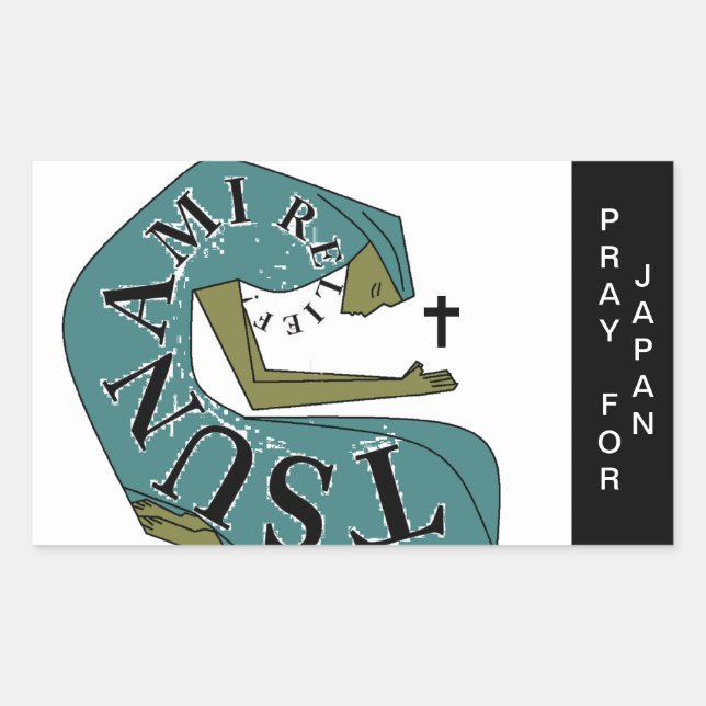 PRAY FOR JAPAN RECTANGULAR STICKER (Front)