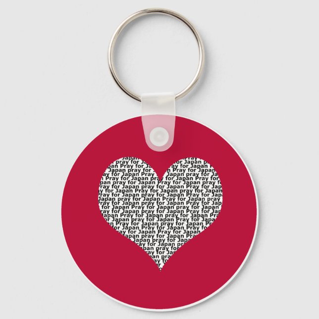 Pray for Japan round keychain (Front)