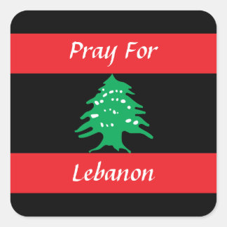 Pray For Lebanon Throw Pillow Square Sticker