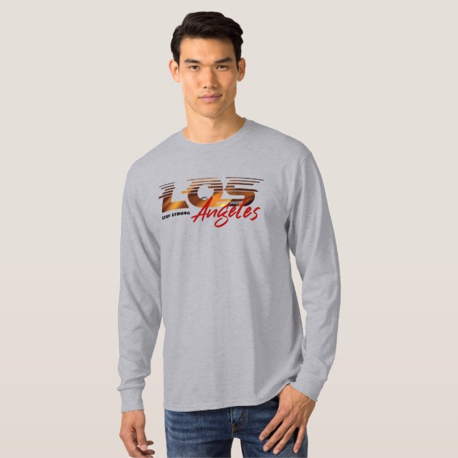 Pray for Los Angeles | Men Long Sleeve T-Shirt (Front Full)