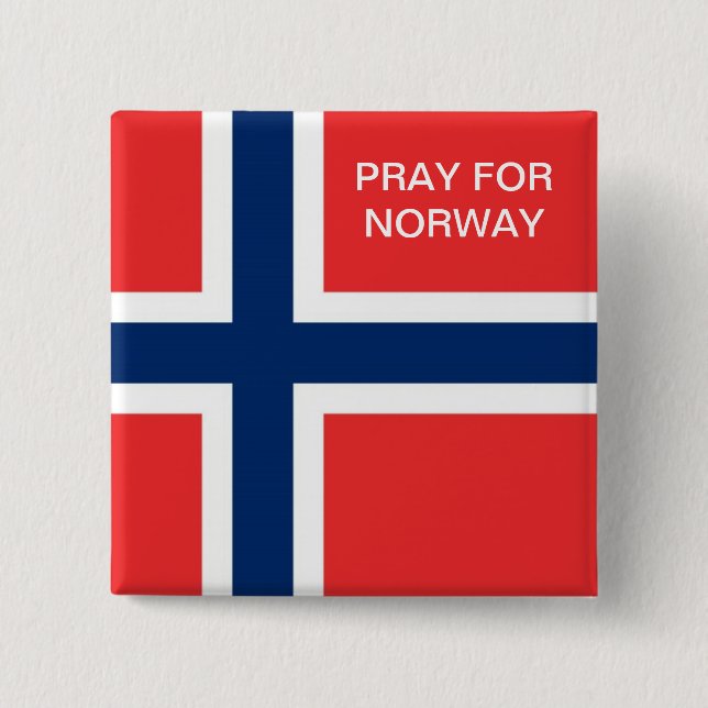 PRAY FOR NORWAY 15 CM SQUARE BADGE (Front)