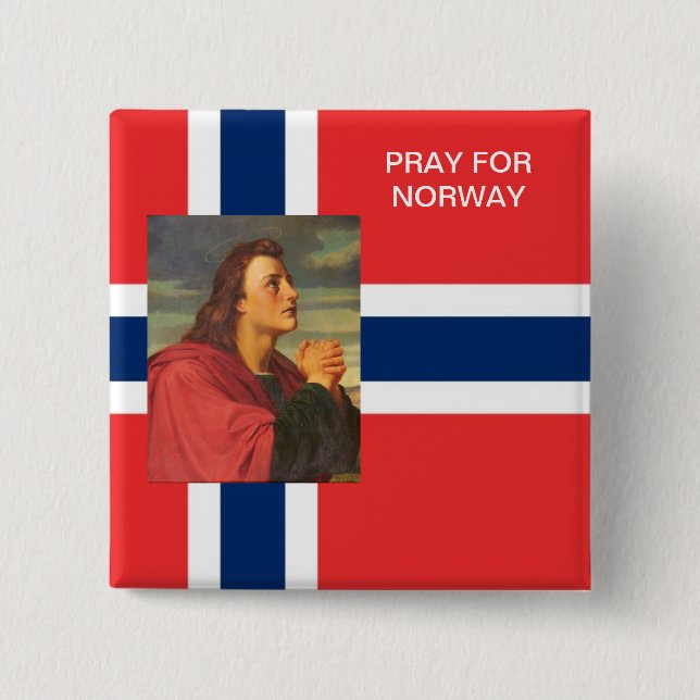 PRAY FOR NORWAY 15 CM SQUARE BADGE (Front)