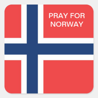 PRAY FOR NORWAY SQUARE STICKER