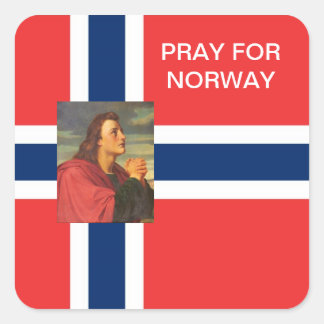 PRAY FOR NORWAY SQUARE STICKER