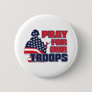 Pray For Our Troops 6 Cm Round Badge