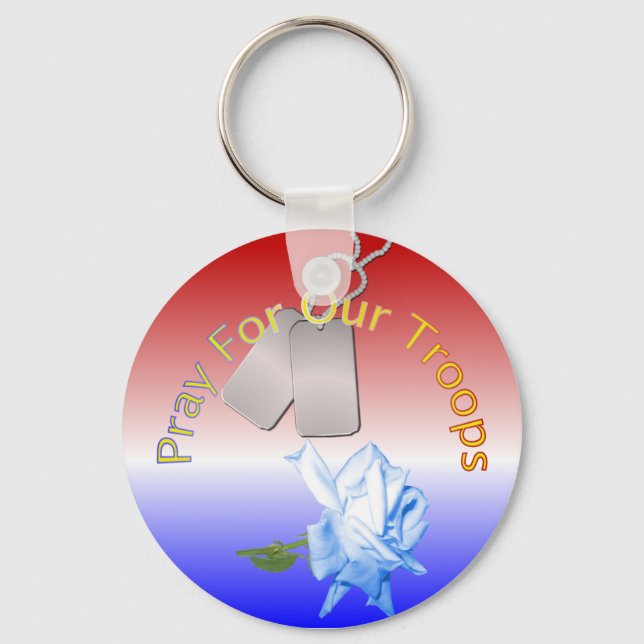 Pray For Our Troops Keychain (Front)