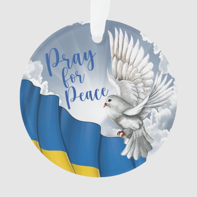 Pray for Peace for Ukraine Ornament (Front)
