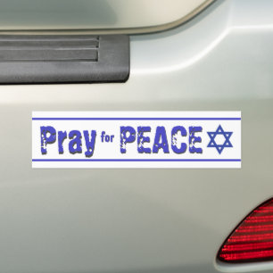 Pray for Peace Israel grunge Font Bumper Sticker