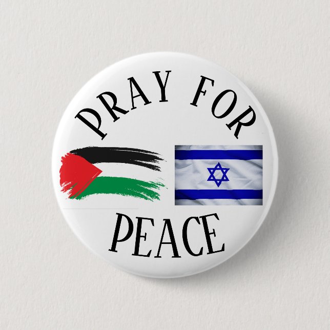 Pray for Peace Palestine Israel 6 Cm Round Badge (Front)