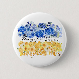 Pray for Peace. Peace in Ukraine. Watercolours. 6 Cm Round Badge
