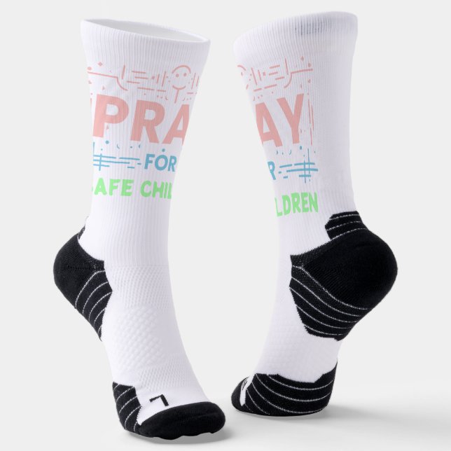 Pray for safe children socks (Angled)