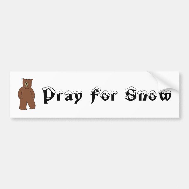 Pray For Snow Bumper Sticker (Front)