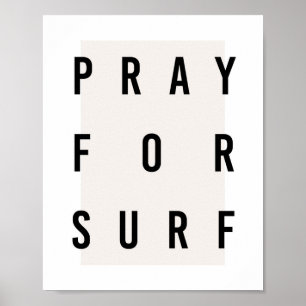 Pray for Surf Box Neutral Box Poster