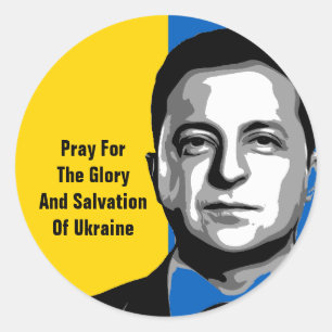 Pray For The Glory and Salvation Of Ukraine  Classic Round Sticker