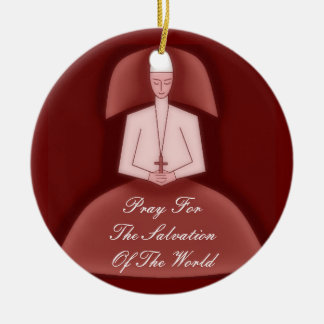 PRAY FOR THE SALVATION OF THE WORLD CERAMIC TREE DECORATION