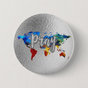 Pray for the World 6 Cm Round Badge
