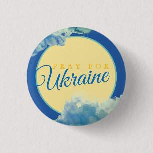 PRAY FOR UKRAINE 3 CM ROUND BADGE