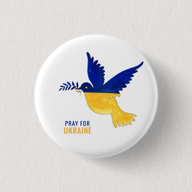 Pray for Ukraine 3 Cm Round Badge (Front)