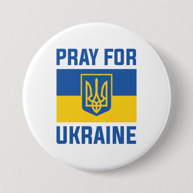 Pray For Ukraine 7.5 Cm Round Badge (Front)