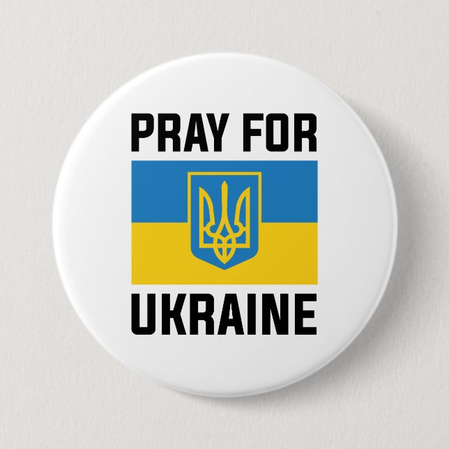 Pray For Ukraine 7.5 Cm Round Badge (Front)