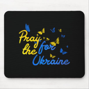 Pray For Ukraine Butterfly Ukraine Stand With Ukra Mouse Mat