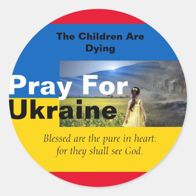 Pray For Ukraine  Classic Round Sticker (Front)