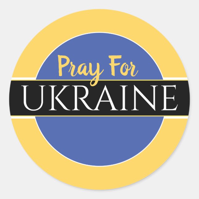 Pray For Ukraine Classic Round Sticker (Front)