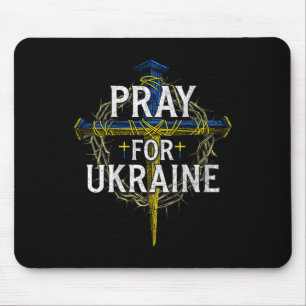 Pray For Ukraine Cross Christian Support Ukraine ( Mouse Mat