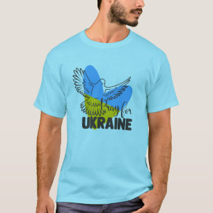 Pray For Ukraine Heart and Dove T-Shirt
