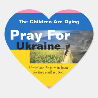 Pray For Ukraine   Heart Sticker